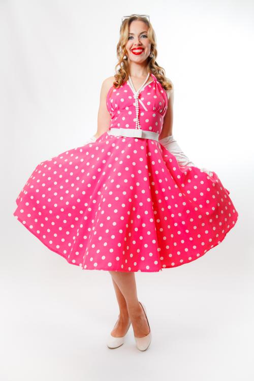 Pink Retro Polka Dot & Satin Elegance - фото 2