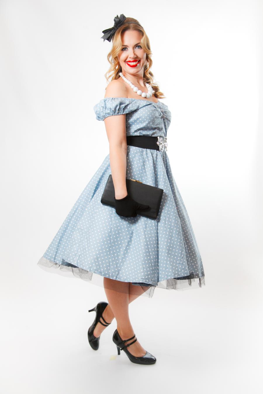 Sky Blue Polka Dot Retro - фото 1