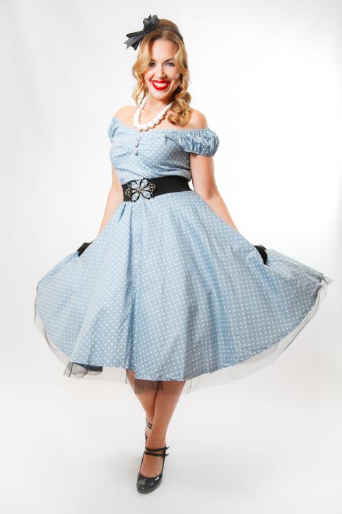 Sky Blue Polka Dot Retro - фото 2